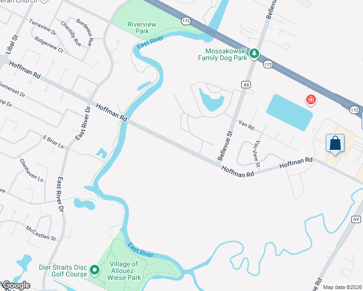 map of restaurants, bars, coffee shops, grocery stores, and more near 1423 Hoffman Road in Bellevue