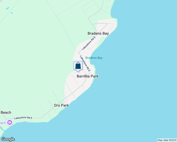 map of restaurants, bars, coffee shops, grocery stores, and more near 246 Lakeshore Road East in Oro Station