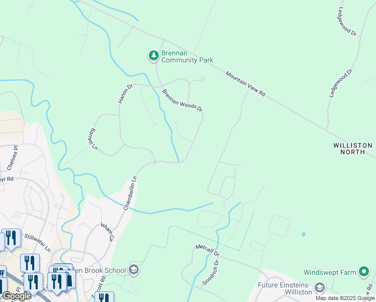 map of restaurants, bars, coffee shops, grocery stores, and more near 606 Brennan Woods Drive in Williston