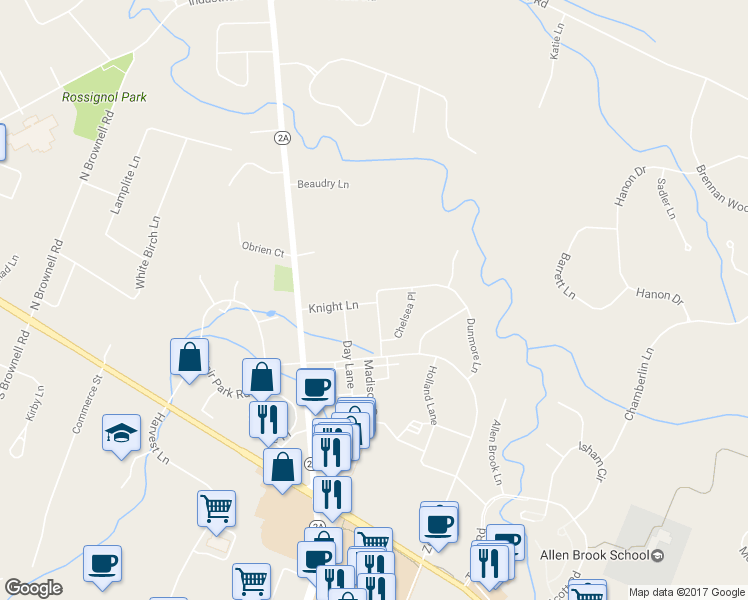 map of restaurants, bars, coffee shops, grocery stores, and more near 108 Chelsea Place in Williston