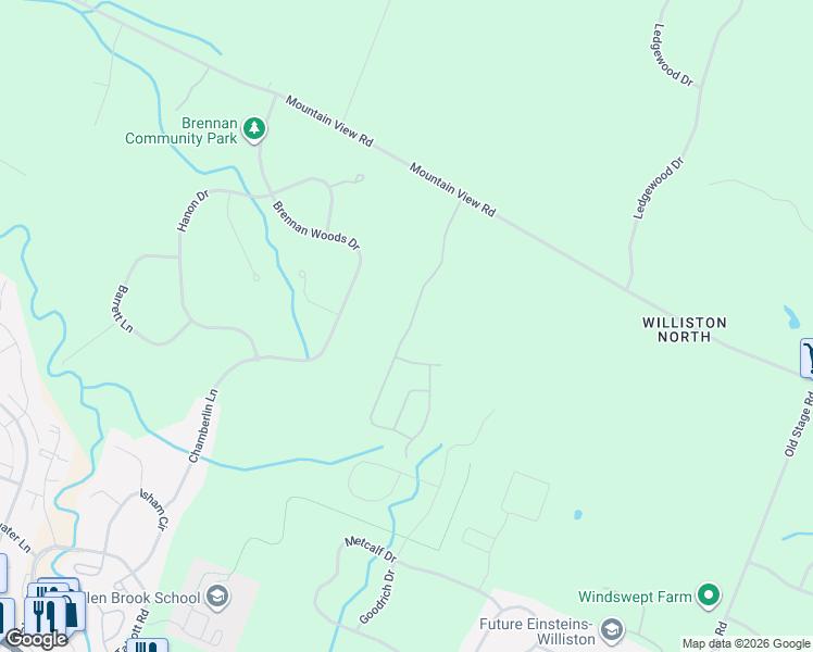 map of restaurants, bars, coffee shops, grocery stores, and more near 579 Brennan Woods Drive in Williston