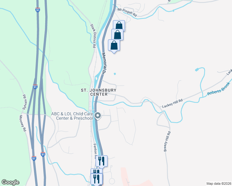 map of restaurants, bars, coffee shops, grocery stores, and more near 1745 Breezy Hill Road in Saint Johnsbury