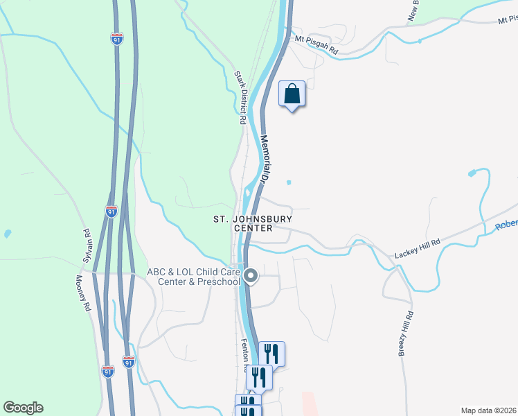 map of restaurants, bars, coffee shops, grocery stores, and more near 1681 Memorial Drive in Saint Johnsbury