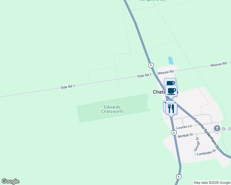map of restaurants, bars, coffee shops, grocery stores, and more near 104 Cedar Court in Chatsworth