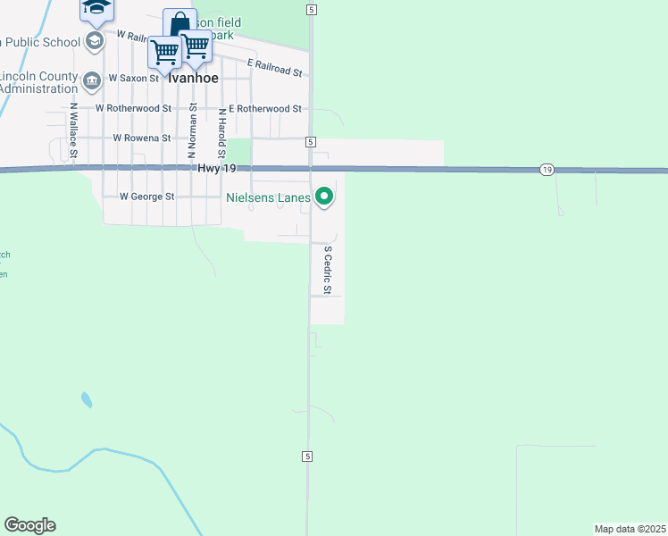map of restaurants, bars, coffee shops, grocery stores, and more near 316 South Cedric Street in Ivanhoe