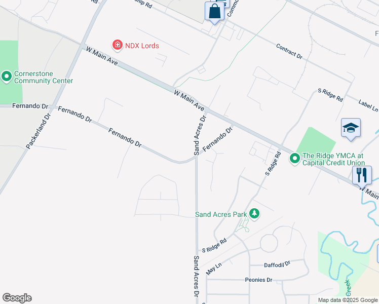 map of restaurants, bars, coffee shops, grocery stores, and more near 3550 Sand Acres Drive in De Pere