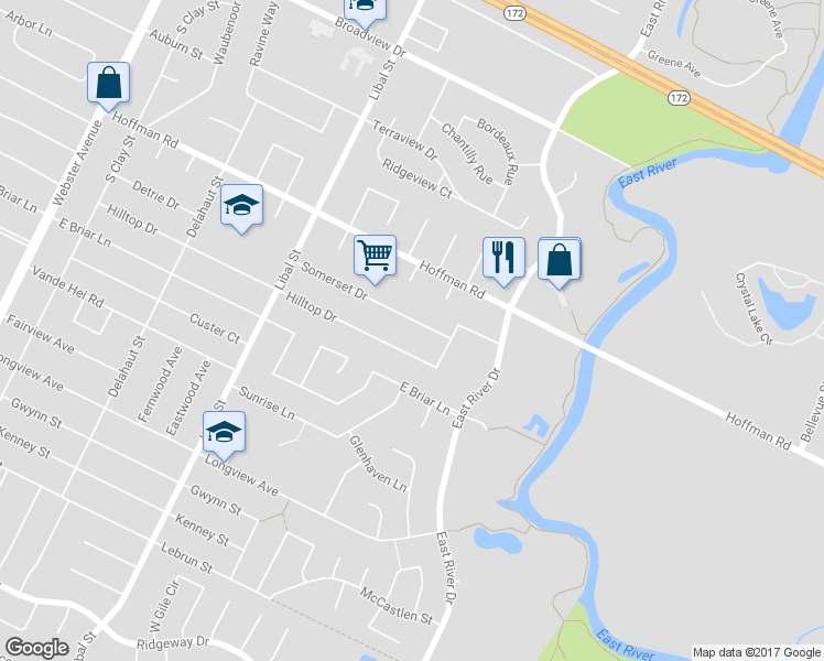 map of restaurants, bars, coffee shops, grocery stores, and more near 564 Somerset Drive in Green Bay