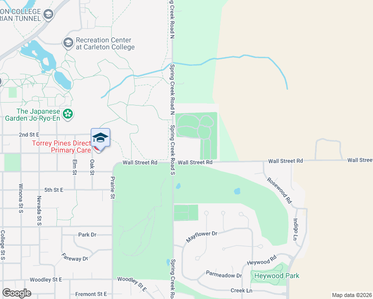 map of restaurants, bars, coffee shops, grocery stores, and more near 291 Spring Creek Road in Northfield