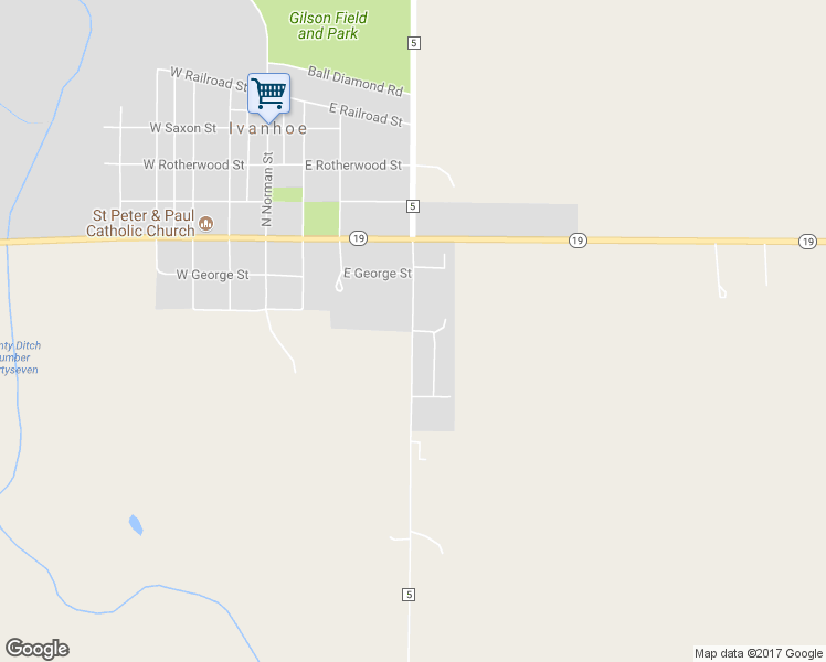 map of restaurants, bars, coffee shops, grocery stores, and more near 402 County Road 5 in Ivanhoe