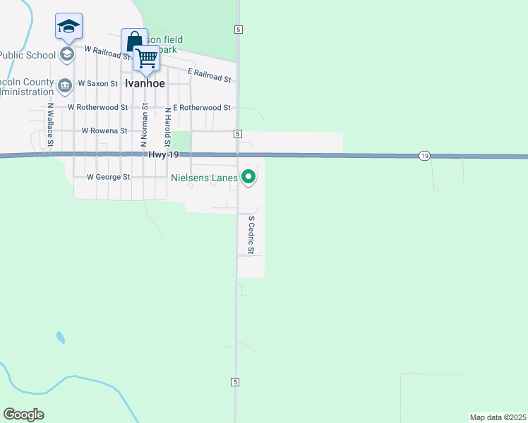 map of restaurants, bars, coffee shops, grocery stores, and more near 316 South Cedric Street in Ivanhoe