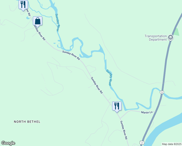 map of restaurants, bars, coffee shops, grocery stores, and more near 7 Cherry Lane in Bethel