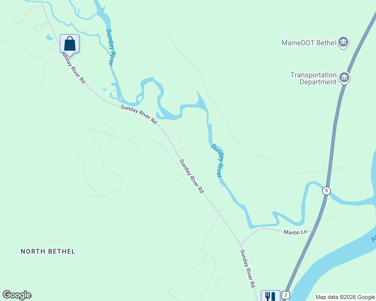 map of restaurants, bars, coffee shops, grocery stores, and more near 26 Cherry Lane in Bethel
