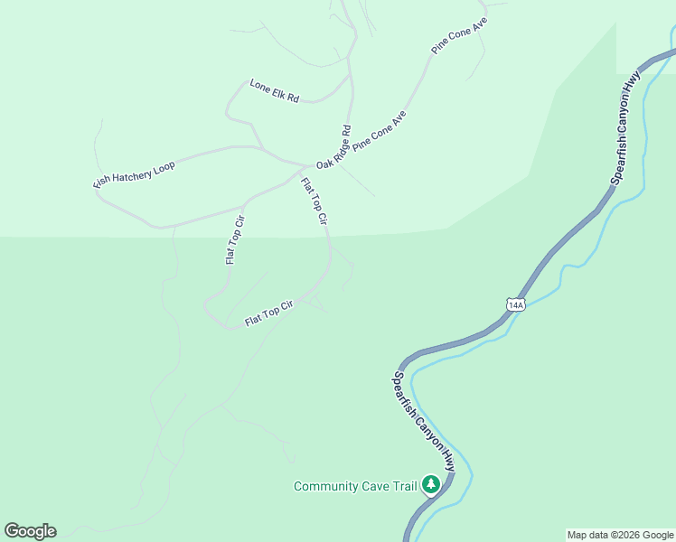 map of restaurants, bars, coffee shops, grocery stores, and more near Bear Butte View in Spearfish