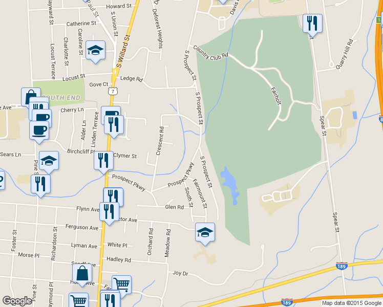 map of restaurants, bars, coffee shops, grocery stores, and more near 236 Prospect Pkwy in Burlington