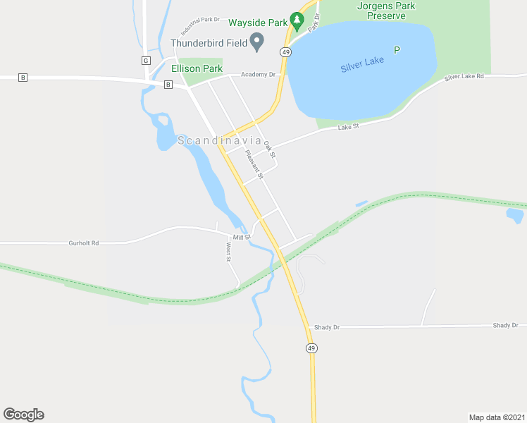 map of restaurants, bars, coffee shops, grocery stores, and more near 310 North Main Street in Scandinavia