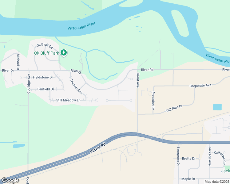 map of restaurants, bars, coffee shops, grocery stores, and more near 2525 Auburn Ridge Drive in Plover
