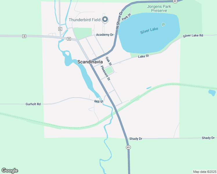 map of restaurants, bars, coffee shops, grocery stores, and more near 310 North Main Street in Scandinavia