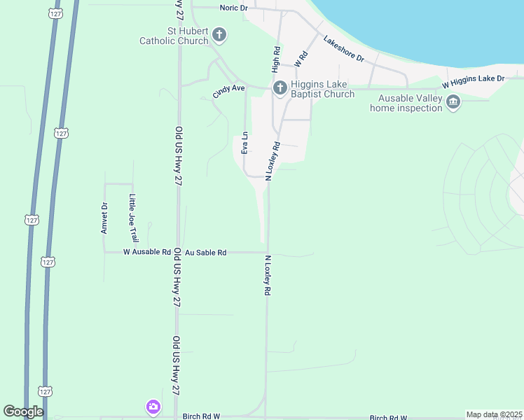 map of restaurants, bars, coffee shops, grocery stores, and more near North Loxley Road in Roscommon