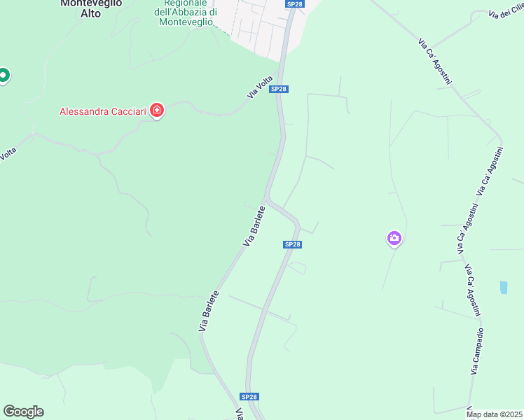 map of restaurants, bars, coffee shops, grocery stores, and more near 2 Via Barlete in Monteveglio