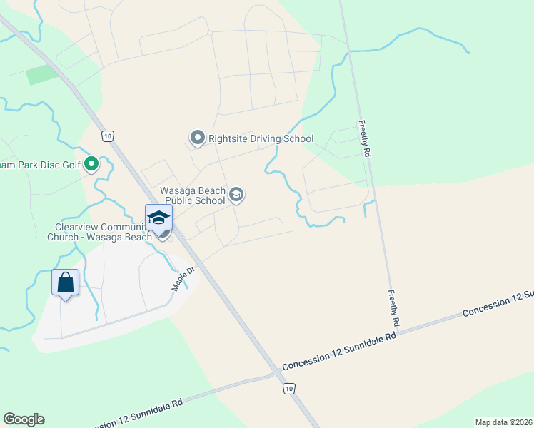 map of restaurants, bars, coffee shops, grocery stores, and more near in Wasaga Beach