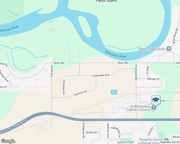 map of restaurants, bars, coffee shops, grocery stores, and more near 3850 Corporate Avenue in Plover
