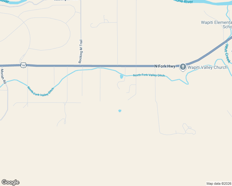 map of restaurants, bars, coffee shops, grocery stores, and more near 3064 North Fork Highway in Cody