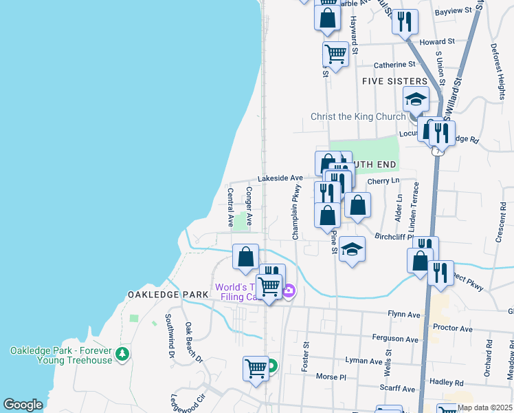 map of restaurants, bars, coffee shops, grocery stores, and more near in Burlington