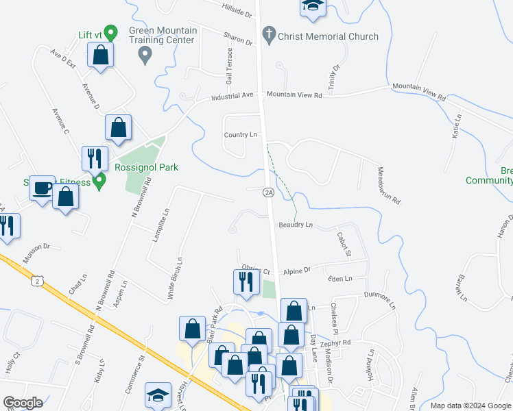 map of restaurants, bars, coffee shops, grocery stores, and more near 1564 Essex Road in Williston
