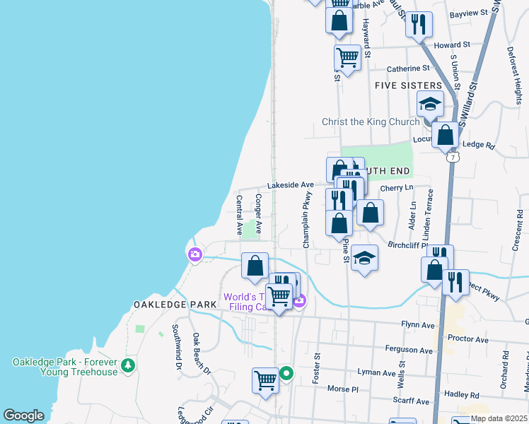 map of restaurants, bars, coffee shops, grocery stores, and more near in Burlington