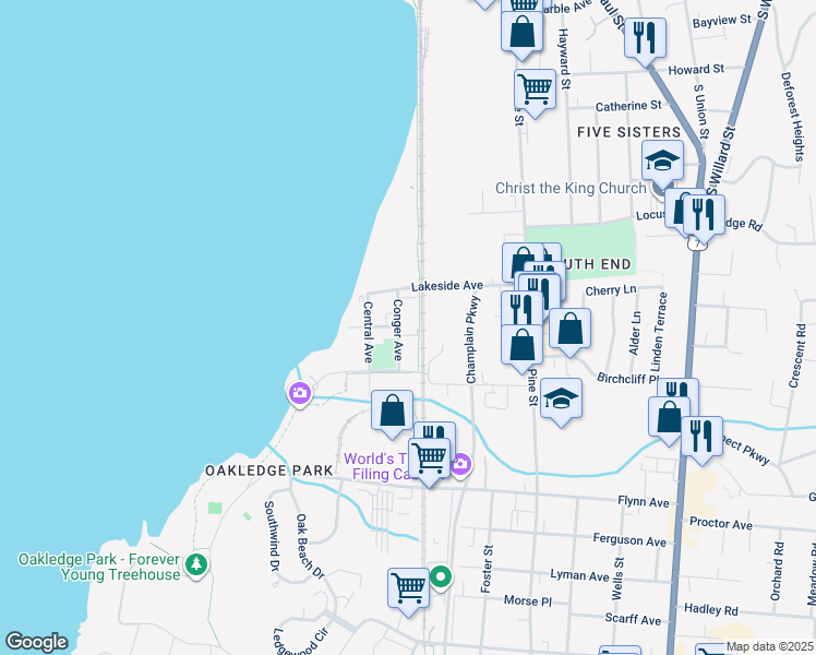 map of restaurants, bars, coffee shops, grocery stores, and more near in Burlington