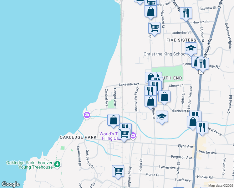 map of restaurants, bars, coffee shops, grocery stores, and more near in Burlington