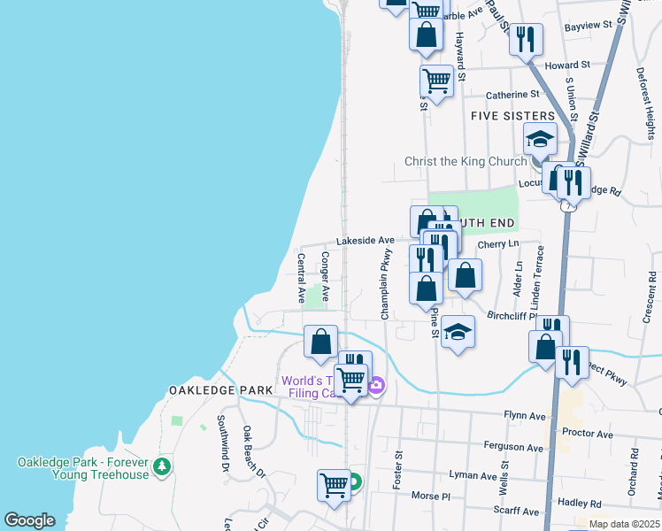 map of restaurants, bars, coffee shops, grocery stores, and more near in Burlington