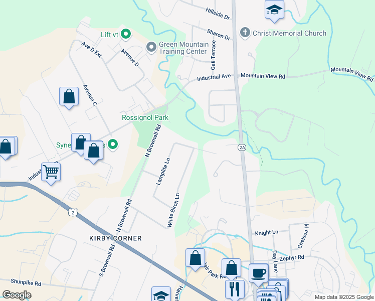 map of restaurants, bars, coffee shops, grocery stores, and more near 499 White Birch Lane in Williston