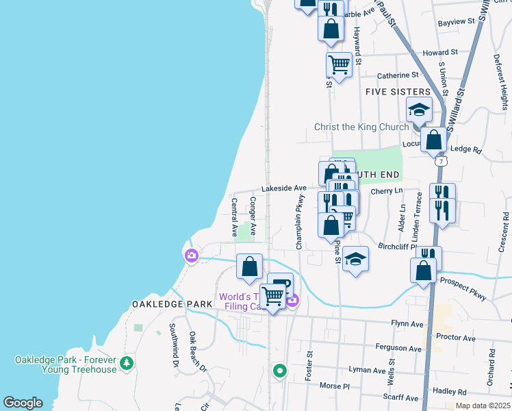 map of restaurants, bars, coffee shops, grocery stores, and more near in Burlington