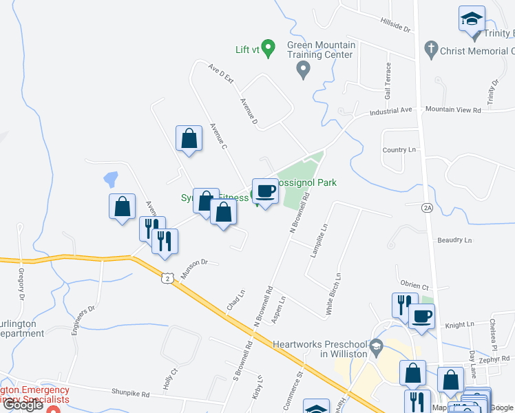 map of restaurants, bars, coffee shops, grocery stores, and more near 426 Industrial Avenue in Williston