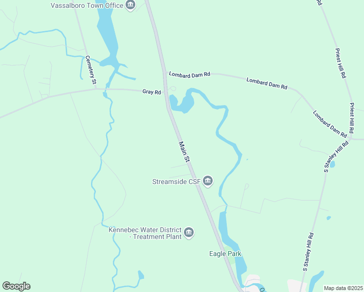 map of restaurants, bars, coffee shops, grocery stores, and more near Maine 32 in Vassalboro