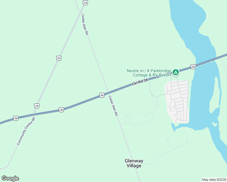 map of restaurants, bars, coffee shops, grocery stores, and more near Highway 36 in Kawartha Lakes