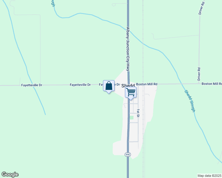 map of restaurants, bars, coffee shops, grocery stores, and more near 31838 Fayetteville Drive in Shedd