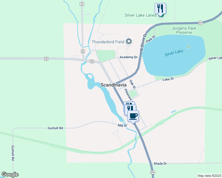 map of restaurants, bars, coffee shops, grocery stores, and more near in Scandinavia