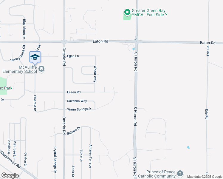 map of restaurants, bars, coffee shops, grocery stores, and more near 3229 Essen Road in Green Bay