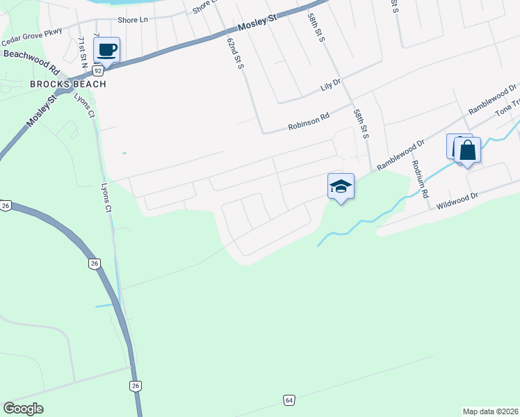 map of restaurants, bars, coffee shops, grocery stores, and more near 27 Green Pine Crescent in Wasaga Beach