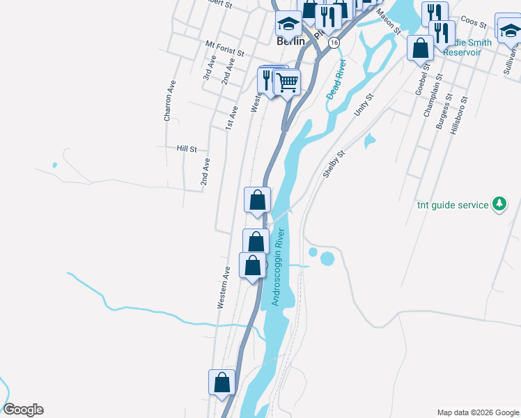 map of restaurants, bars, coffee shops, grocery stores, and more near 200 Glen Avenue in Berlin