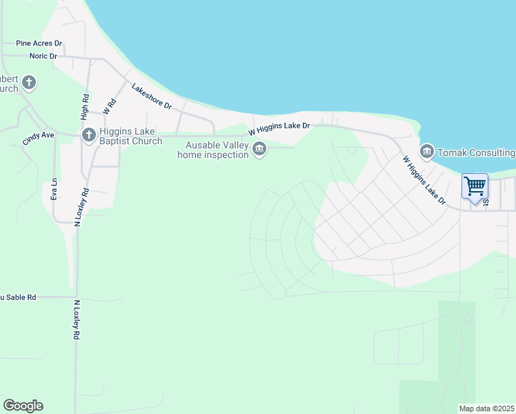 map of restaurants, bars, coffee shops, grocery stores, and more near 402-408 Beechwood Drive in Roscommon