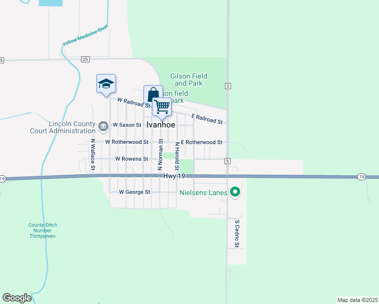 map of restaurants, bars, coffee shops, grocery stores, and more near 209 North Bruce Street in Ivanhoe