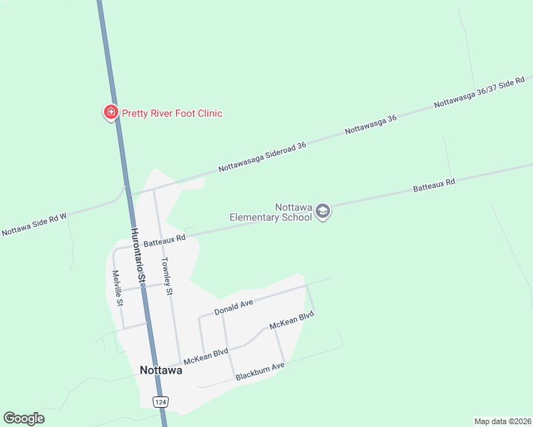 map of restaurants, bars, coffee shops, grocery stores, and more near 56 Batteaux Road in Collingwood