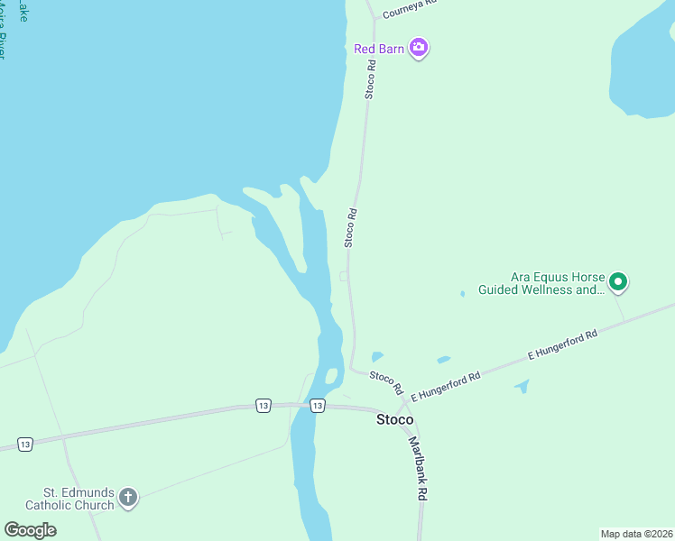 map of restaurants, bars, coffee shops, grocery stores, and more near 121 Stoco Road in Tweed