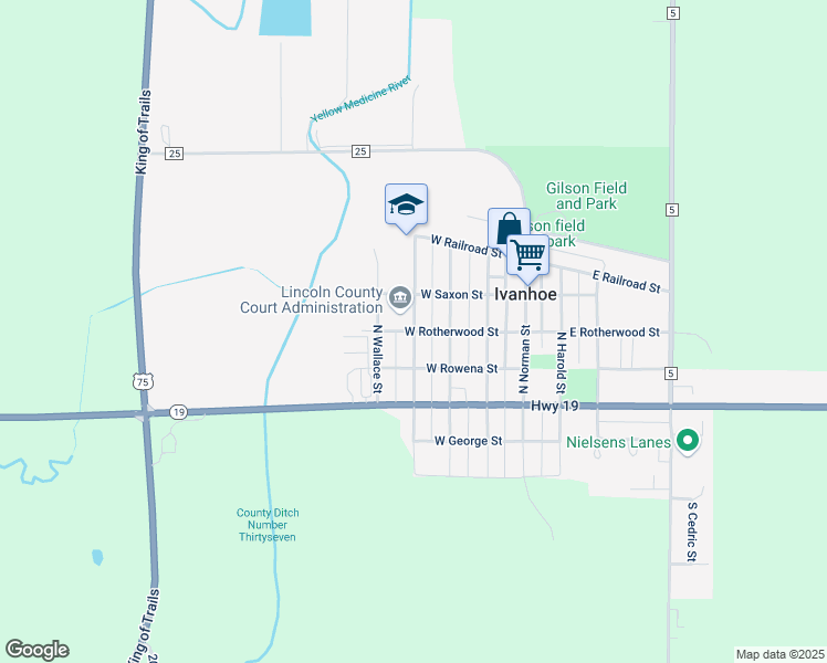 map of restaurants, bars, coffee shops, grocery stores, and more near 319 North Rebecca Street in Ivanhoe
