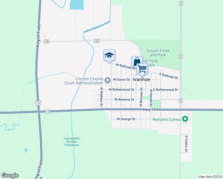 map of restaurants, bars, coffee shops, grocery stores, and more near 421 North Rebecca Street in Ivanhoe