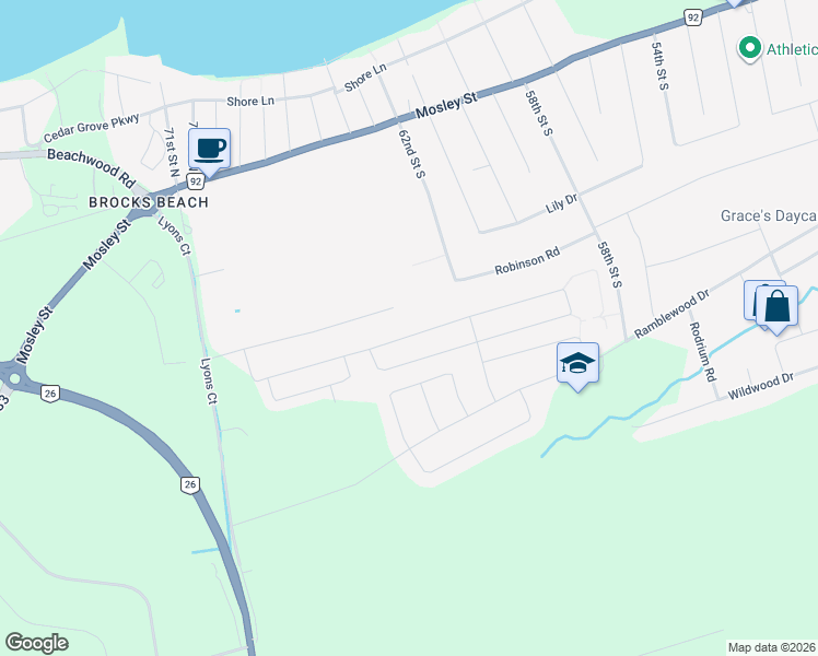 map of restaurants, bars, coffee shops, grocery stores, and more near 107 Allegra Drive in Wasaga Beach
