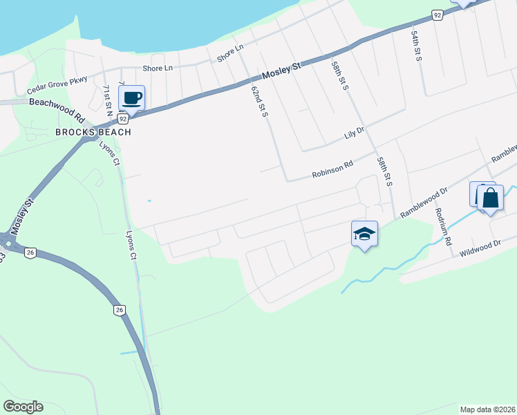 map of restaurants, bars, coffee shops, grocery stores, and more near 96 Allegra Drive in Wasaga Beach